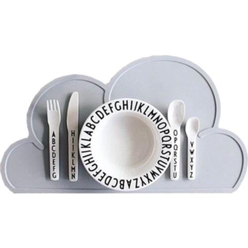Cloud Shaped Waterproof Table Pad Silicone Easy Cleaning Food Grade Kids Plate Mat Home Kitchen Decor