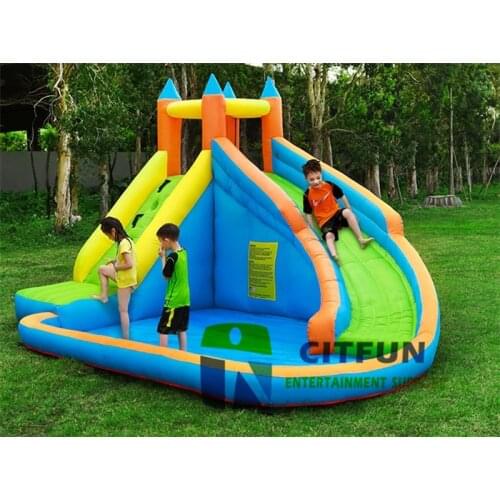 Funny backyard inflatable combo bouncer house with big slide NC-006C