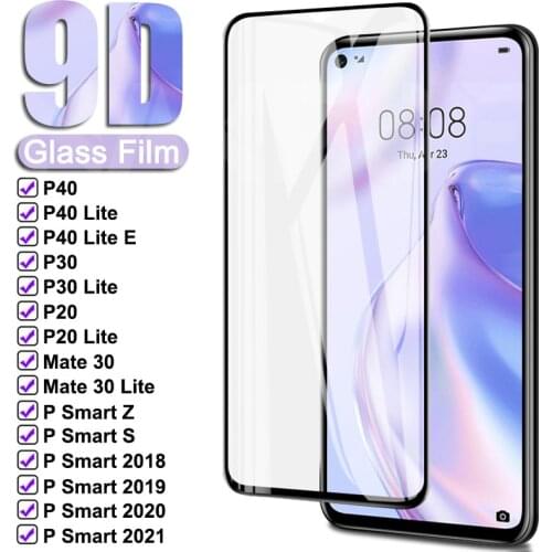 9D Protective Glass For Huawei P40 P30 Mate 30 Lite Screen Protector P20 Pro P10 Plus Lite P Smart Z S 2019 Tempered Glass Film
