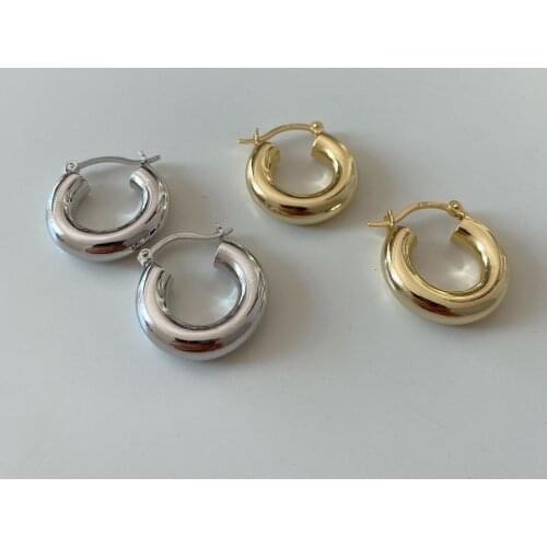 925 sterling silver earring Celi Style temperament gold Moroccan white coconut big earring C-shape exaggeration woman ear jewelr