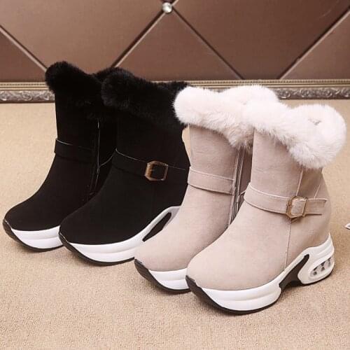 Platform Snow Boot Womens Winter Ankle Boots Female Zipper Flock Ladies Plush Chunky Sneakers Casual Shoes Woman Footwear