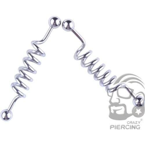 Hot Sale Spiral Ear Cuff Clip Women Men Fake Piercing Dilatations False ear piercing body jewelry 14G 316L Stainless Steel