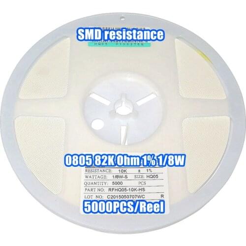 1 Reel 0805 82k 82K Ohm 1% 1/8W SMD Resistance 5000PCS/Reel