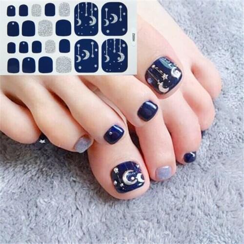 1 sheet Flower Toenail Sticker Full Toe Nail Wraps Art Polish Stickers Self-adhesive False Nail Design Manicure