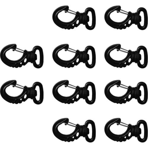 10x Durable Plastic Swivel Snap Hook For Backpack Belt Strap Buckle Keychain