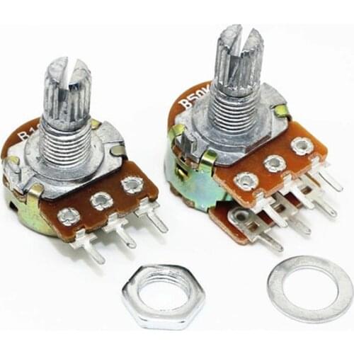 2pcs WH148 3pin 15mm B1K B2K B5K B10K B20K B50K B100K B250K B500K B1M Potentiometer 1K 2K 5K 10K 20K 50K 100K 250K 500K 1M