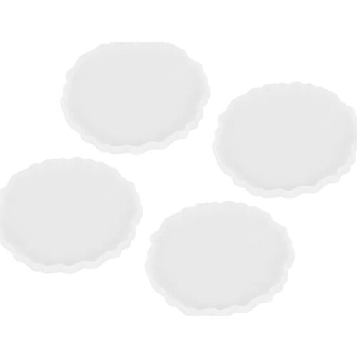 4PCS Resin Coaster Molds, Coaster Epoxy Molds,Silicone Resin Molds for Making Slices,Coasters, Home Decoration