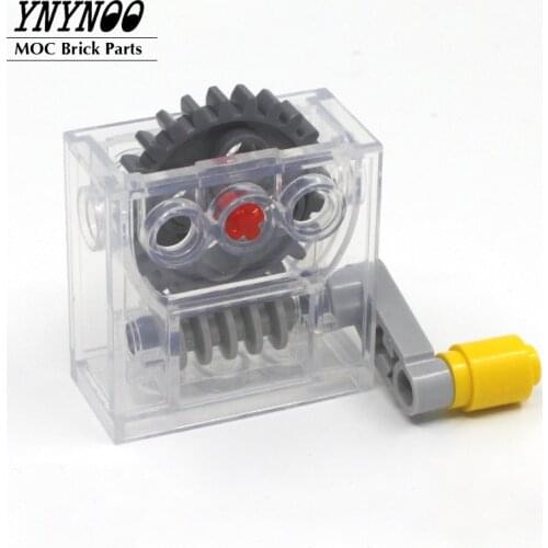 5Sets High-Tech Gearbox Parts Worm Gears Set MOC Building Block Brick Parts Simple machinery Kit DIY Toys fit for 45300 Wedo 2.0