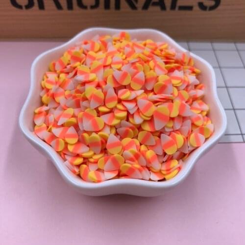 50g/lot Hot Selling Clay Candy Corn Slice, Clay Spider Slice, Clay Halloween Sprinkle for Crafts Making, Phone Deco, DIY