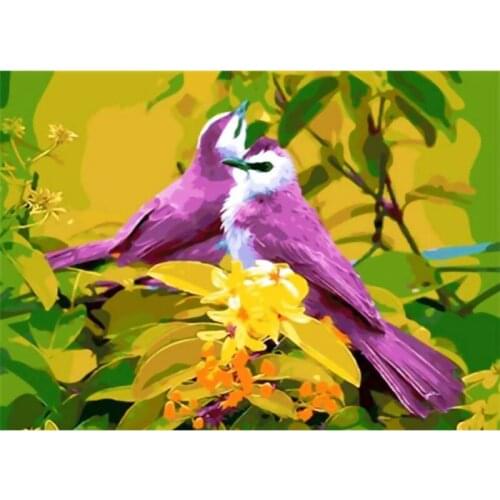 Acrylic Painting By Numbers Birda Christmas on Canvas Animals Wall Art Frameless DIY Paint By Number