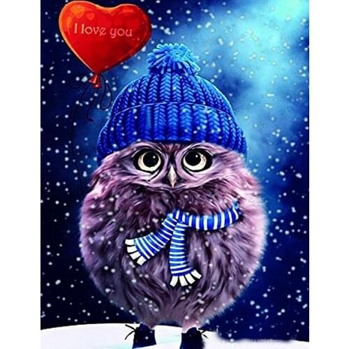 Diamond Painting Cartoon Color Owl Animal Square Diamond Round Diamond Decoration Customizable Wall Art Decoration Frameless