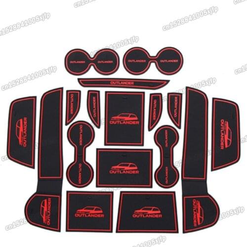Lsrtw2017 Car Interior Door Cup Slot Mat for Mitsubishi Outlander 2013 2014 2015 2016 2017 2018 2019 2020 Accessories
