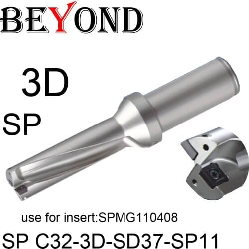 BEYOND Drill Bit 3D 37mm SP C32-3D-SD37-SP11 U Drilling use Insert SPMG SPMG110408 Indexable Carbide Inserts Tools CNC Lathe