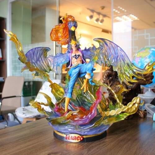One Piece Anime Figure GK Statue Phoenix Marco White Beard Pirate Manga Statue One Piece Action Figure Doll Model Toy Decoration