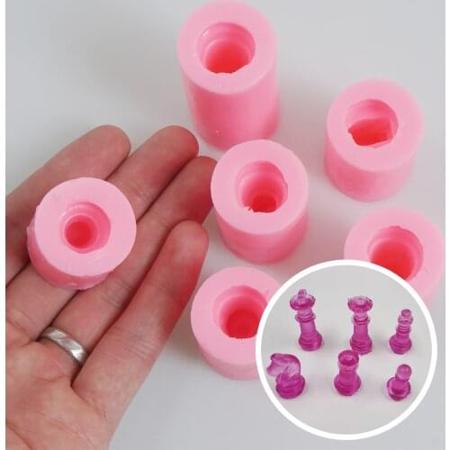 6 Pcs/set Chess Pieces Silicone Mold Chessboard Silicone Mold 10359450