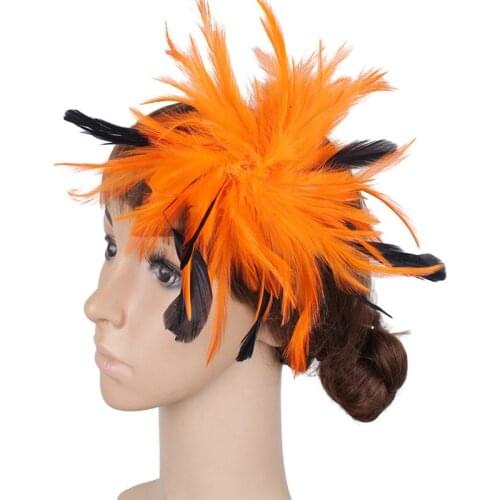 Orange feather flower headpieces high quality fascinator hats party hair clips nice bridal hair accessoires Multiple color SYF09