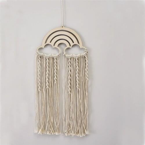 INS Nordic Rainbow Tassels Kids Room Wall Hanging Ornaments Handmade Macrame Bohemia Handcrafted Indian Home Decor Photo Props