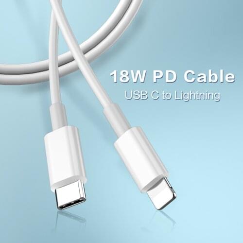 1m 18W USB PD Cable Type C Cable Charger For Lightning iPhone 11 Pro 8 Plus X XR XS Max Fast Charging Wire For iPad Macbook