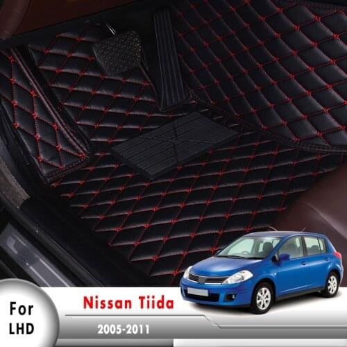 Leather Rugs Car Floorliners Auto Interior Accessories Car Floor Mats For Nissan Tiida 2005 2006 2007 2008 2009 2010 2011