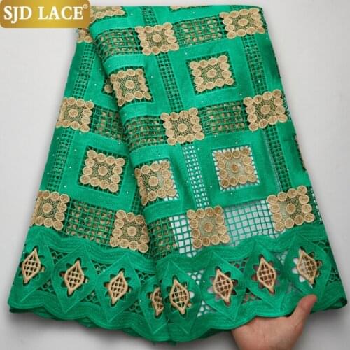 SJD LACE High Quality Water Soluble African Lace Fabric Soft Skin Embroidery Double Color Guipure Cord Lace For Party DressA2470