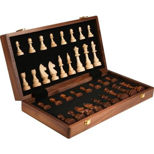 Top Chess Kit Knight Wood Luxury Historic Travel Mini Table Games Children Chess Set Juegos De Mesa Family Friends Games