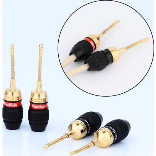 8XPreffair BA1465 Speaker 2mm Pin Copper Wire Braided Banana Plugs Connector HIFI Speaker Cable Plug