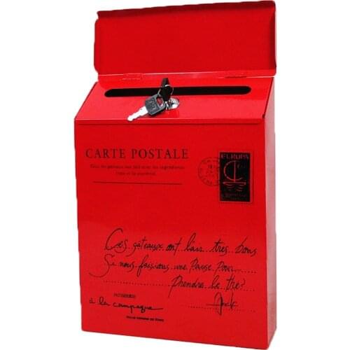 Retro Metal Rectangle Colorful American Pastoral Wall Mounted Mailbox Vintage Large Letter post Box Outdoor