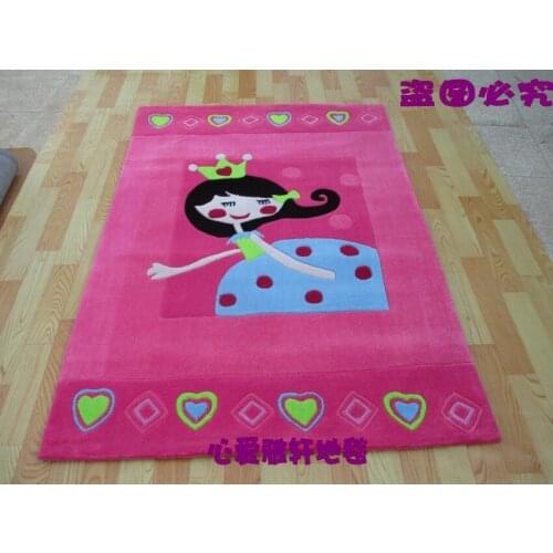 Cartoon pink child real girl carpet wall to wall carpet customize 90x150cm