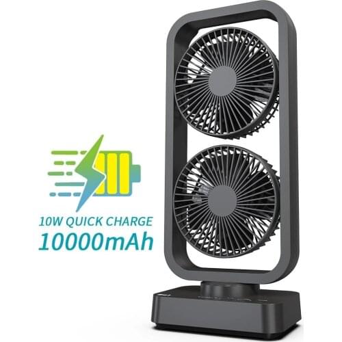 Portable Battery Operated Desk Fan with Superpower Battery , Cordless Rechargeable USB Camping Fan with Fast Air Circulation