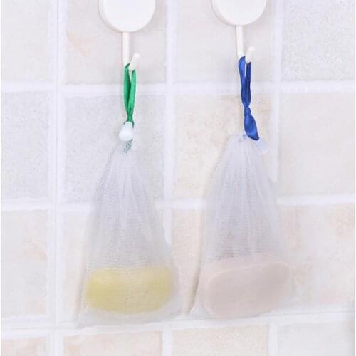 Nylon Foaming Net Soap Bag Foam Mesh Soaped Glove For Foaming Cleaning Bath Soap Net Bathroom Cleaning Gloves Mesh Bath Sponges
