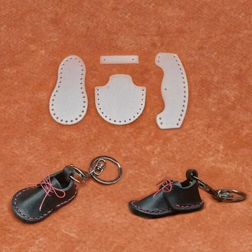 2019 New DIY leather craft shoes Keychain pendant sewing pattern pvc template