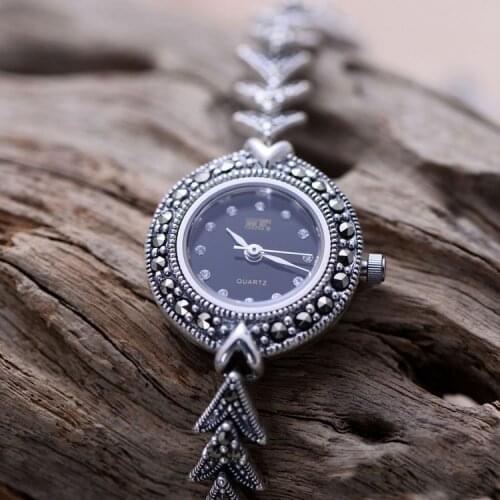 2021 New Fine Silver Watch Classic S925 Silver Jewelry Watch Real Pure Silver Bracelet Watches Real Silver Bangle