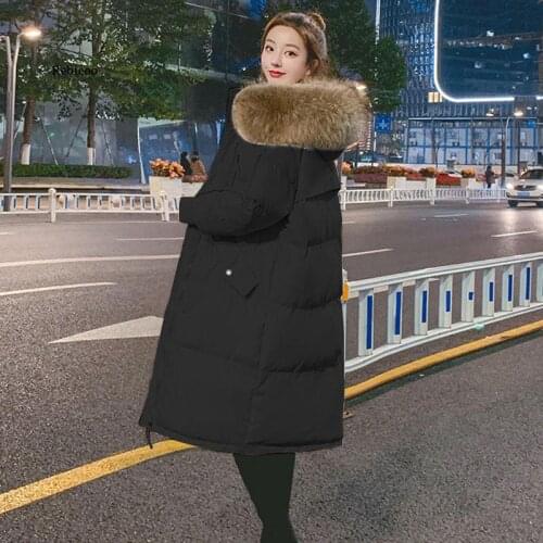 New Winter Coat Women Beige Long Thick Warm With Hood Zipper Jacket Female 2021 Hot Jackets