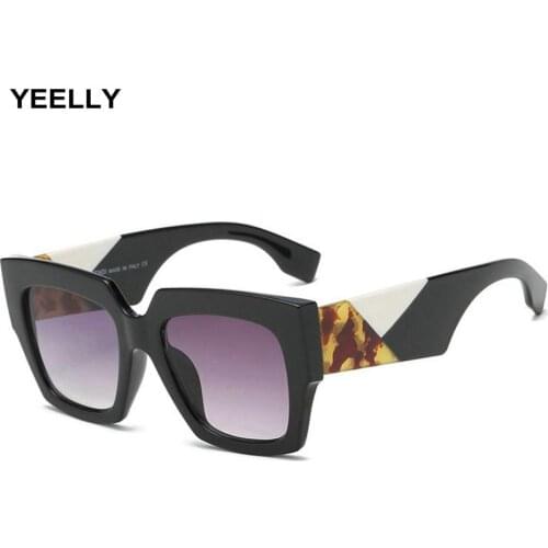 New Printing Fashion Sunglasses Trend Ladies Glasses Outdoor Anti-glare Eyewear 71263 Colour Big Square Frame Man Women UV400