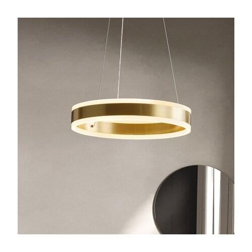 Postmodern light luxury round chandelier all copper art style personality living room lamp creative led lamps