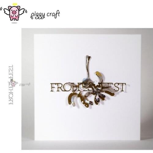 Piggy Craft metal cutting dies cut die mold German Happy Holiday letters Scrapbook paper craft knife mould blade punch stencils