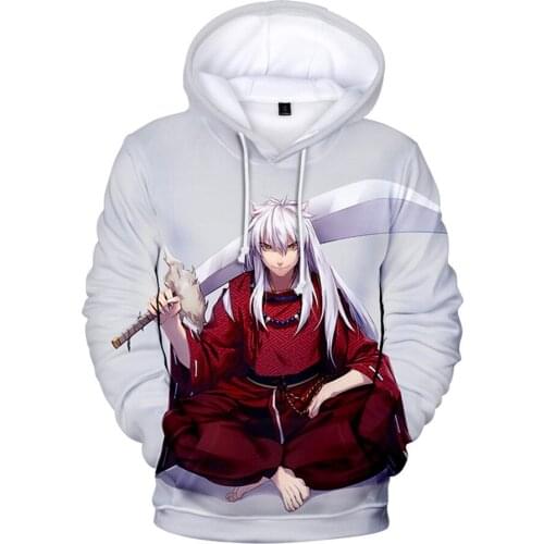 Anime Inuyasha 3D Graphic Sweatshirt Hoodies Kids Men Women Casual Hip Hop Sweatshirts Hoodie Pullover Boys Brand Jacket Clothes
