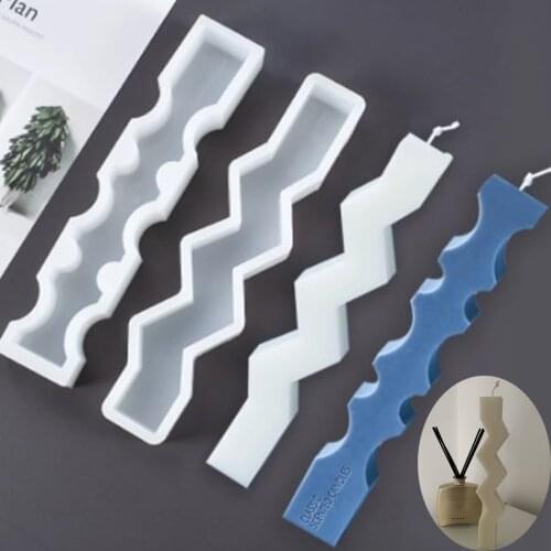 Unique Long strip Candle Mould DIY Candle Making Material Wax 3D Silicone Mold Home Decoration Fondant Chocolate Baking Molds