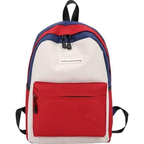 4PCS / LOT Women Backpack Female School Bags For Teenage Girls Colors Patchwork Backpack For Children Back Pack Bags For Women