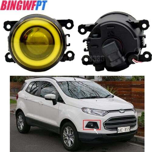 2pcs/pair H11 90mm LED Fog Lamp Assembly Angel eyes For Ford EcoSport 2013 2014 For Ford Explorer 2011 2012 2013 2014