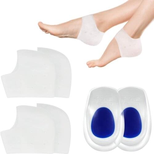 3 Pairs Heel Cups, Plantar Fasciitis Inserts Pads, Gel Heel Cushion, Silicone Heel Protectors, Great for Plantar Fasciitis, Achi