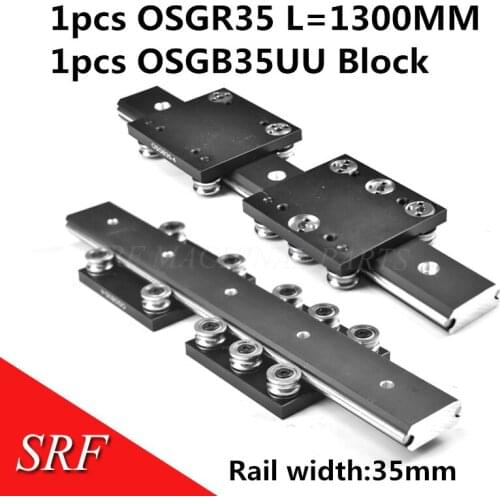 35mm width Double axis roller linear guide 1pcs OSGR35 L=1300mm+1pcs OSGB35 wheel slide block