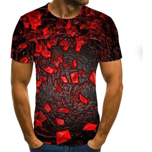3D Mens Swirl Print T-shirt Hip Hop Harajuku Short Sleeve Three-dimensional T-shirt On Sale in 2021 Spring and Summer