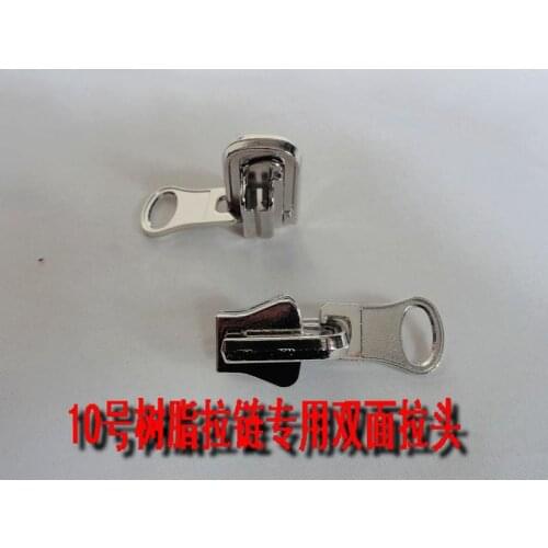 4pcs/lot 10# resin zipper sliders reversible slider two sides slider puller silver free shipping