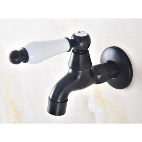 Black Oil Rubbed Bronze Single Ceramic Handle Bathroom Mop Pool Faucet /Garden Water Tap / Laundry Sink Water Taps mav341