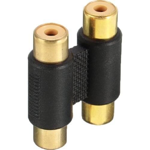 RCA Phono Twin Coupler Double Dual 2 Head Phono Coupler Video Connector Plug Socket RCA Female To Female Audio Connector Adaptor
