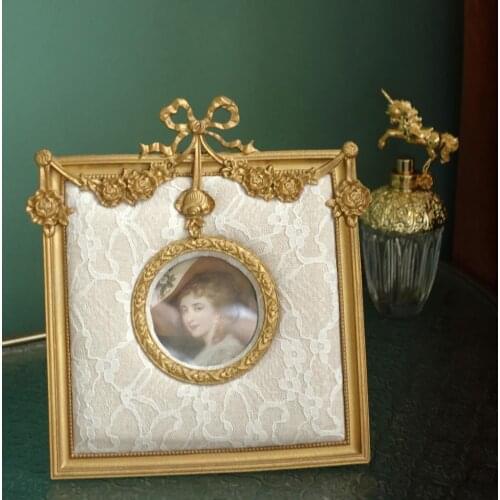 French Vintage Metal Frame jewelry collection rack, photo frame Home bedroom desktop nostalgic decoration, wedding birthday gift