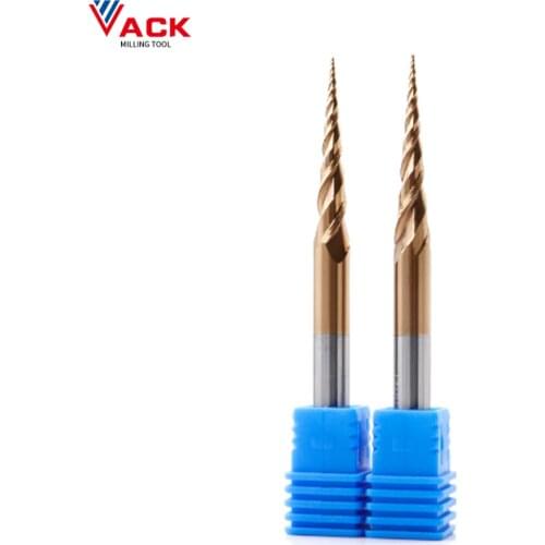 VACK Ball Nose Tapered End Mill Router Bits cnc Taper Wood Metal Milling Cutter Tungsten Solid Carbide Milling Tools 4mm 6mm 8mm