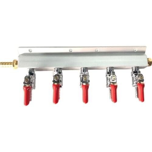 Gas Line Manifold Splitter 5 ways (5/16inch, 8mm Barb)