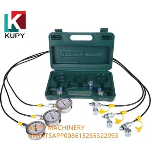 Hydraulic Pressure Guage Excavator Hydraulic Pressure Test Kit with Testing Hose Coupling and Gauge Tools Vacuometro Digital
